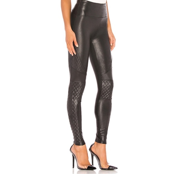 Spanx Faux Leather Quilted Leggings - Picture 3 of 6
